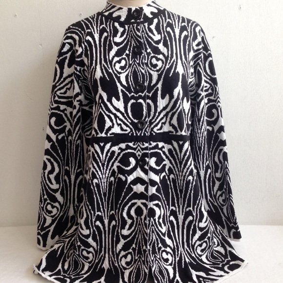 YUKA. Boho Print Cotton Blend Sweater Jacket Cardigan - Picture 1 of 8